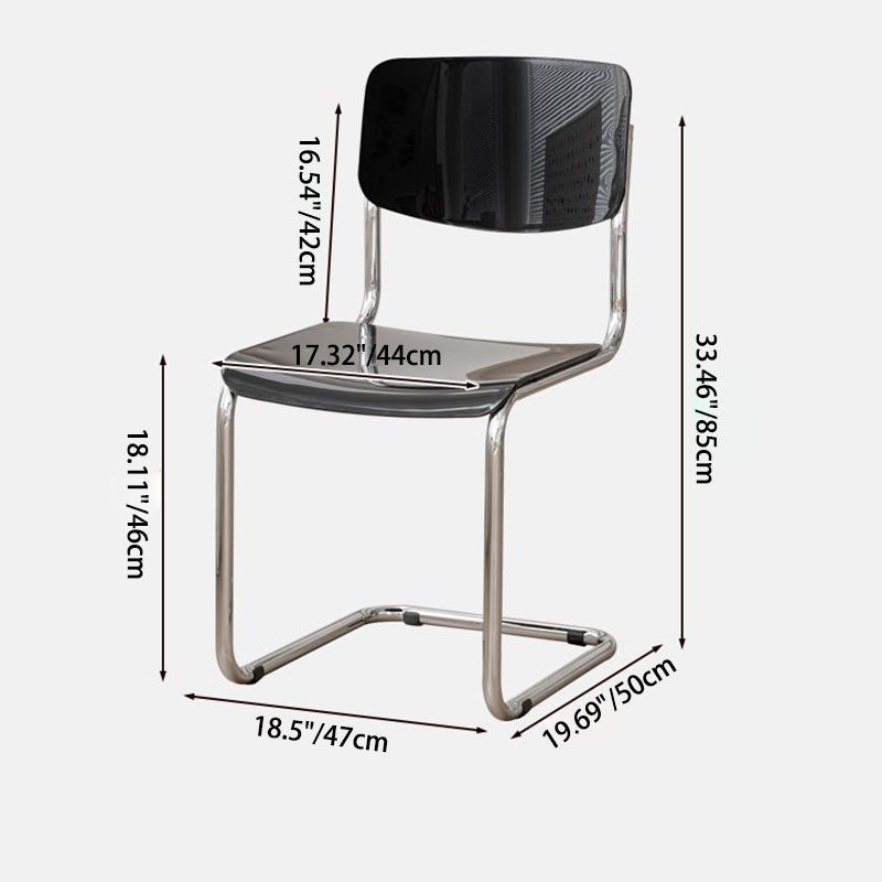 Modern Simplicity PP Carbon Steel Square Dining Chair Backrest For Dining Room