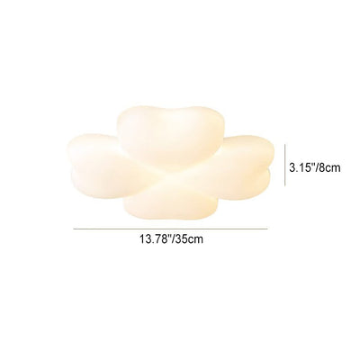 Contemporary Simplicity Iron PE Four-Leaf Clover LED Flush Mount Ceiling Light For Living Room