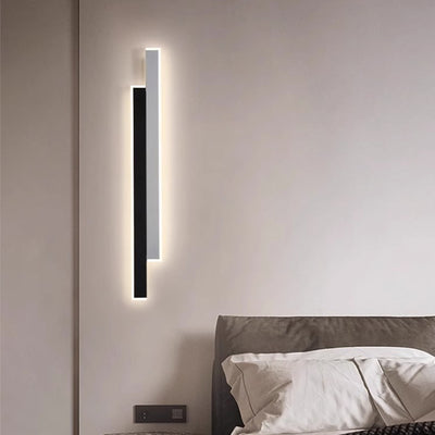 Modern Minimalist Long Rectangular Iron Acrylic LED Wall Sconce Lamp For Living Room