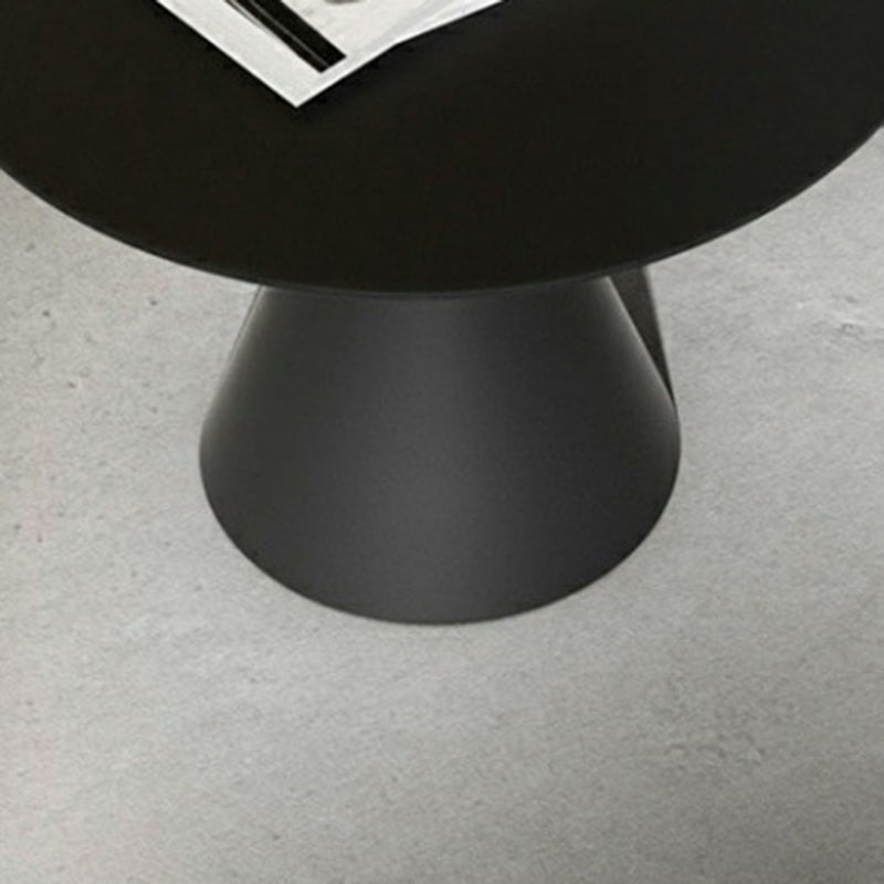 Modern Minimalist Round Cone Aluminum Metal End Table 1-Tier For Living Room