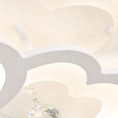 Modern Minimalist Petal Hardware Acrylic Crystal LED Semi-Flush Mount Ceiling Light For Living Room