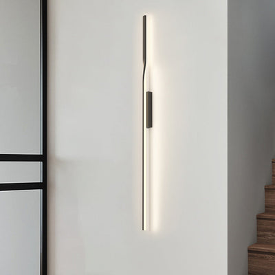 Modern Minimalist Aluminum Straight Line Silicone LED Wall Sconce Lamp For Living Room