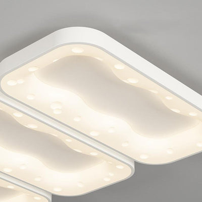 Modern Minimalist Cheese Cream Acrylic Iron LED Flush Mount Ceiling Light For Bedroom