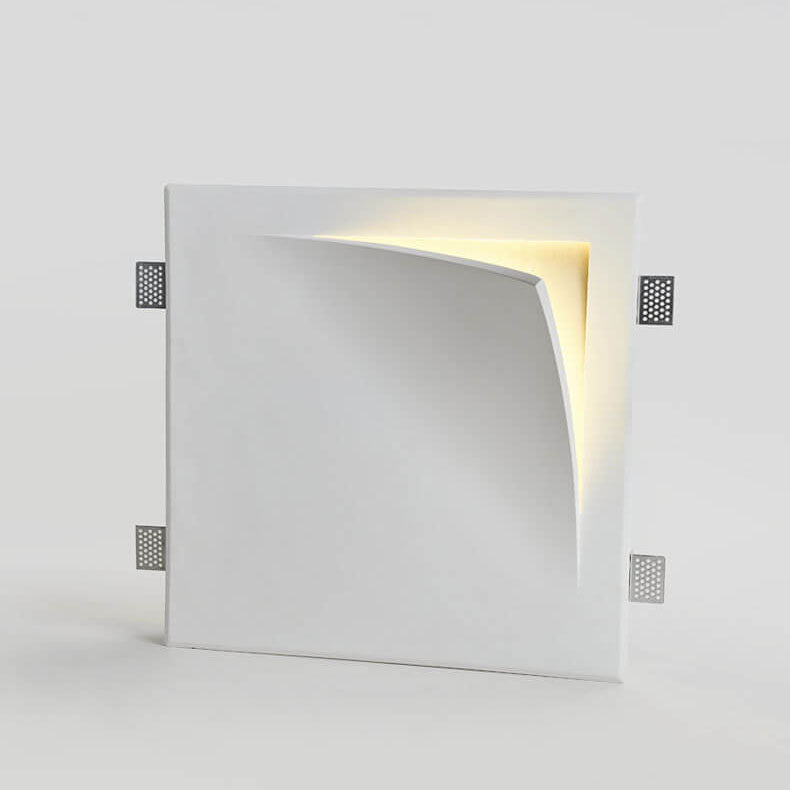 Modern Simplicity Square Flip Flop Recessed Plaster 1-Light Wall Sconce Lamp For Living Room