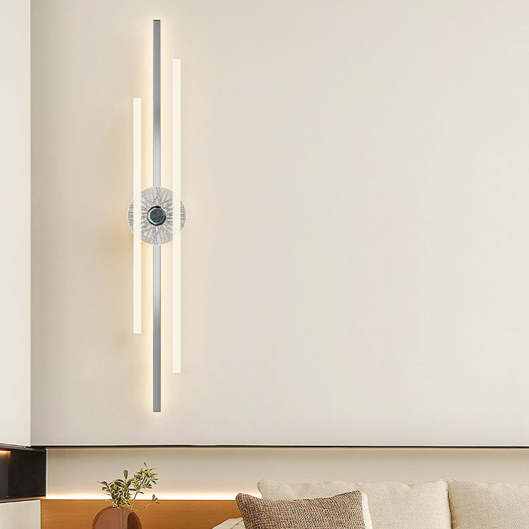 Modern Minimalist Long Strip Hardware Aluminum LED Wall Sconce Lamp For Living Room