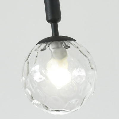 Contemporary Nordic Ball Beard Iron Glass 1-Light Pendant Light For Bedroom