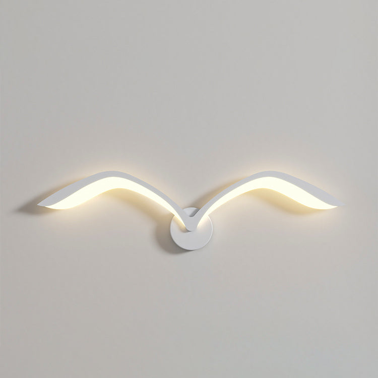 Modern Minimalist Iron Acrylic Gull Arch LED Wall Sconce Lamp For Living Room