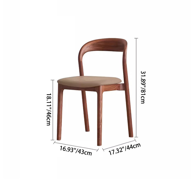 Contemporary Scandinavian Curved Back Ash Wood Sponge Dining Chair Backrest For Dining Room