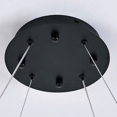 Modern Minimalist Round Crystal Hardware LED Pendant Light For Bedroom