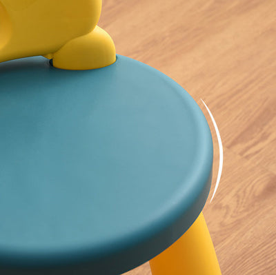 Contemporary Creative Childlike Dinosaur Plastic Round Footstool Backrest For Living Room