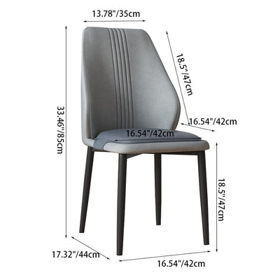 Contemporary Scandinavian Square Fabric Steel Dining Chair Backrest Armless For Dining Room