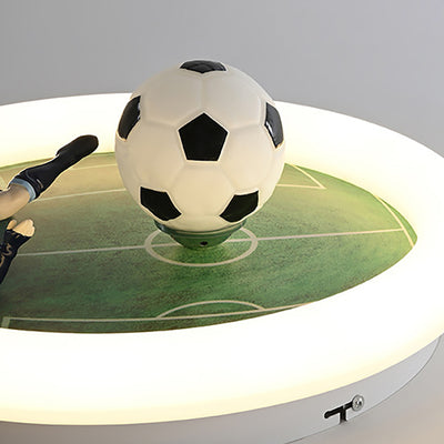 Plafonnier LED en acrylique fer avec football créatif contemporain pour chambre d'enfants 