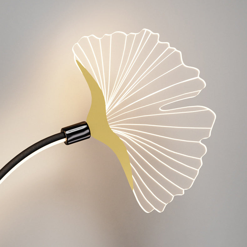 Contemporary Nordic Ginkgo Leaf Iron Aluminium Acrylic LED Wall Sconce Lamp For Bedside