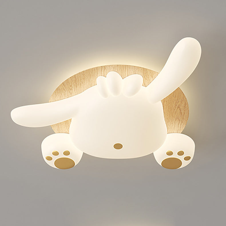 Contemporary Creative Bear Iron Plastic LED Semi-Flush Mount Ceiling Light For Living Room