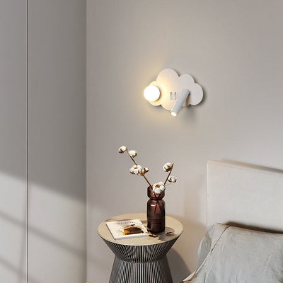 Contemporary Simplicity Aluminum Acrylic Cloud Shape LED Rotatable Spotlight Wall Sconce Lamp For Bedroom