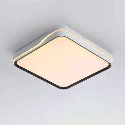 Modern Minimalist Geometric Square Iron Acrylic LED Flush Mount Ceiling Light For Bedroom