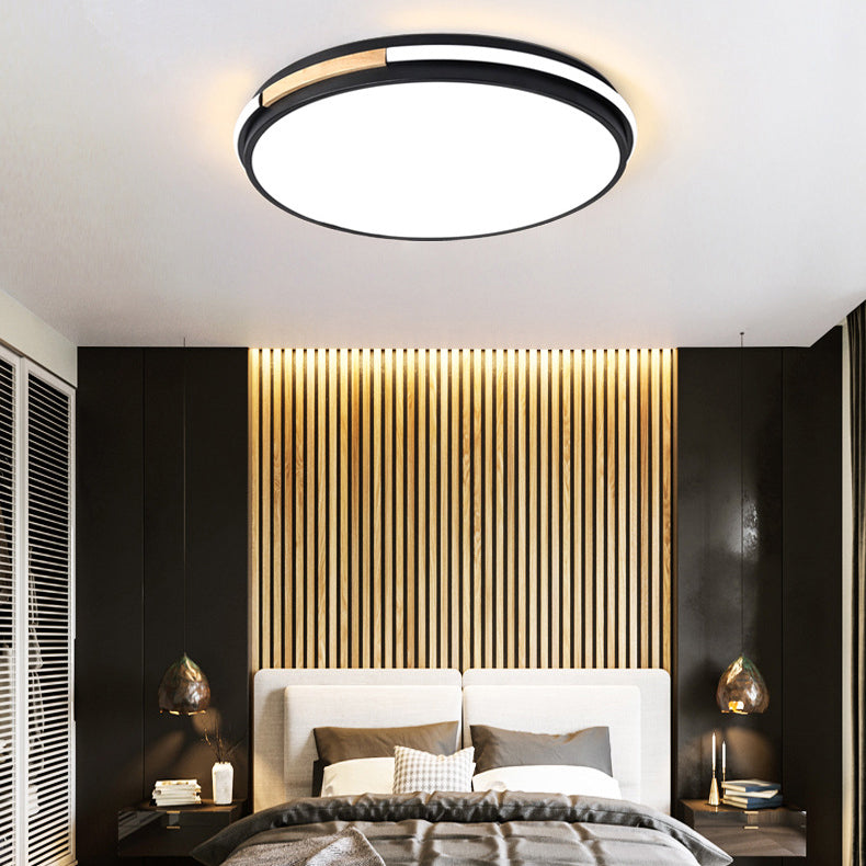 Modern Minimalist Round Circle Iron Acrylic LED Flush Mount Ceiling Light For Bedroom