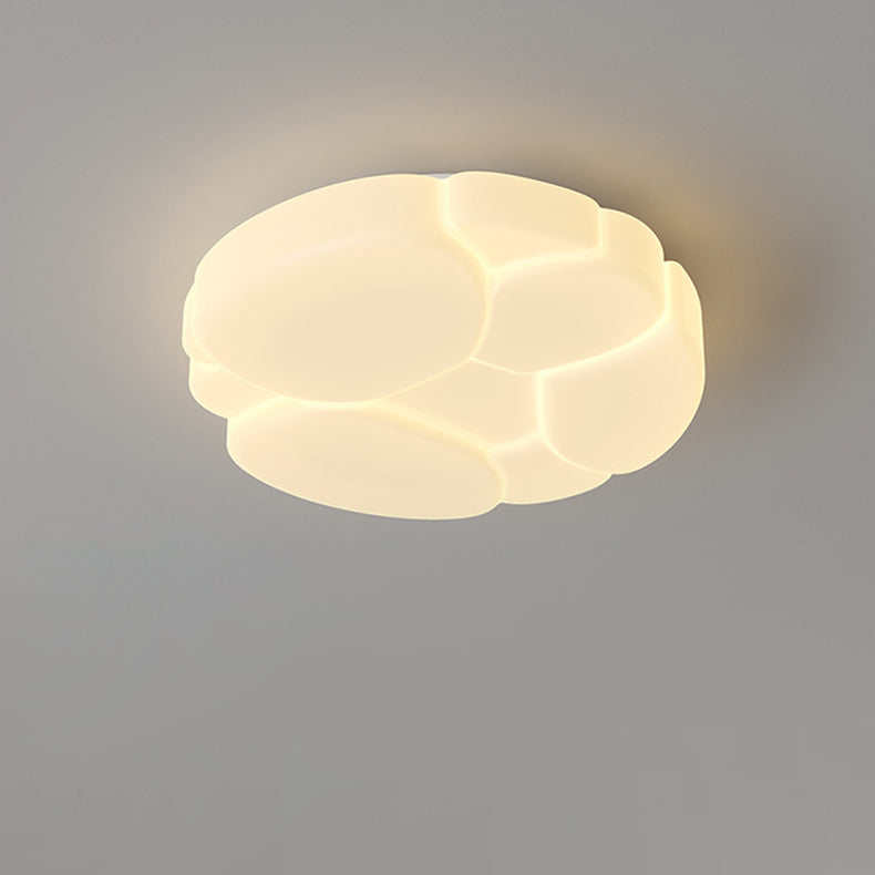 Modern Minimalist PE Cookie Cloud Shape Iron LED Flush Mount Ceiling Light For Bedroom