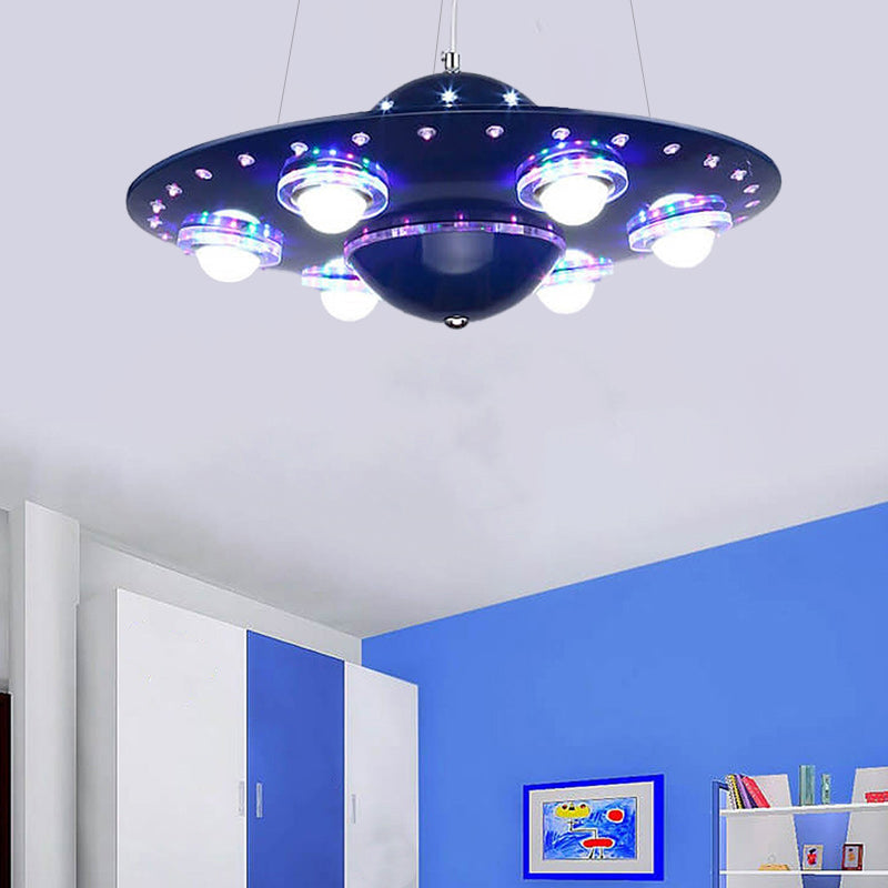 Creative Cartoon UFO Flying Saucer LED Kids Chandelier