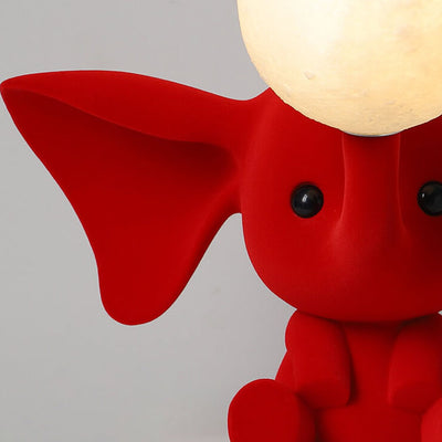 Creative Cartoon Elephant Moon Resin 1-Light Table Lamp