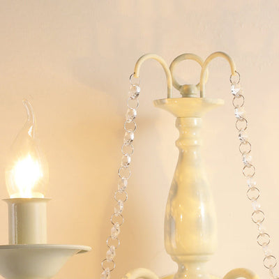 Traditional French Iron Crystal Candle 1/2 Light Wall Sconce Lamp For Bedroom