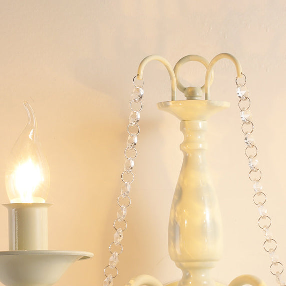 Traditional French Iron Crystal Candle 1/2 Light Wall Sconce Lamp For Bedroom