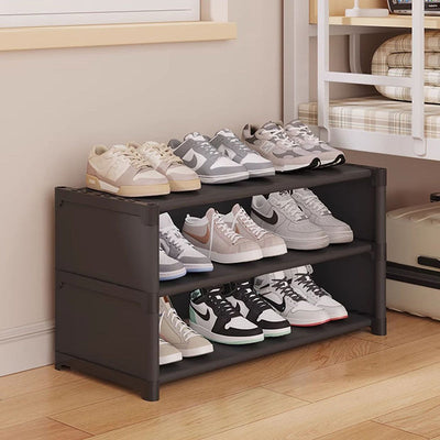 Modern Simplicity Rectangular Plastic Shoe Storage 3-Tier For Entryways