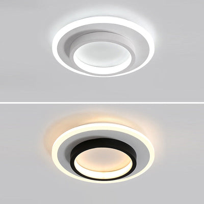 Modern Simplicity Iron Acrylic Circle LED Flush Mount Ceiling Light For Living Room