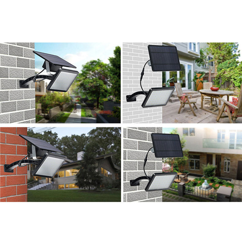 Modern Minimalist Solar Square Plastic LED Wall Sconce Lamp For Garden