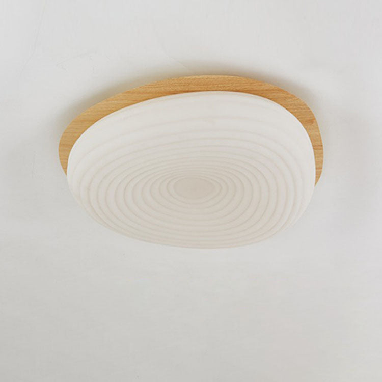 Modern Minimalist Oval Iron PE Rotomolded LED Flush Mount Ceiling Light For Bedroom