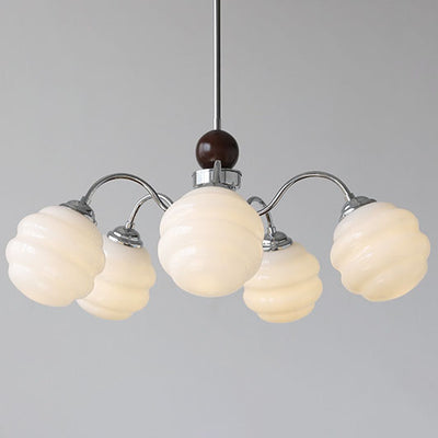 Lustre nordique moderne et minimaliste en verre à 3/5 lumières 