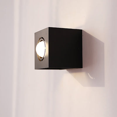 Modern Minimalist Square Iron 1-Light Wall Sconce Lamp For Living Room