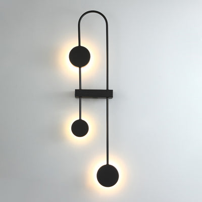 Contemporary Nordic Round Geometric Metal Acrylic LED Wall Sconce Lamp For Hallway