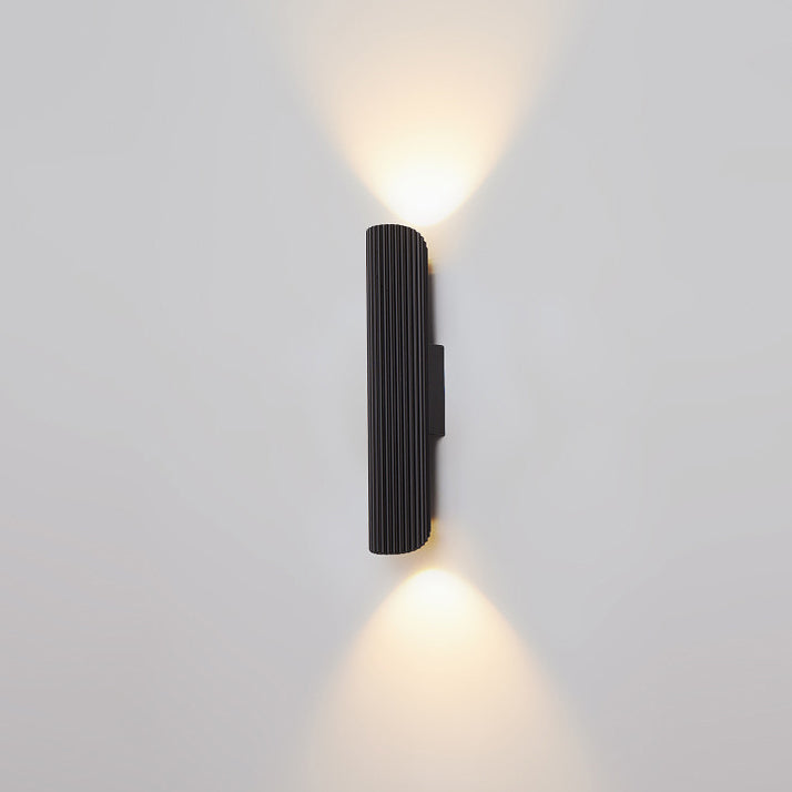 Modern Minimalist Cylinder Stripe Iron Aluminum LED Wall Sconce Lamp For Bedroom