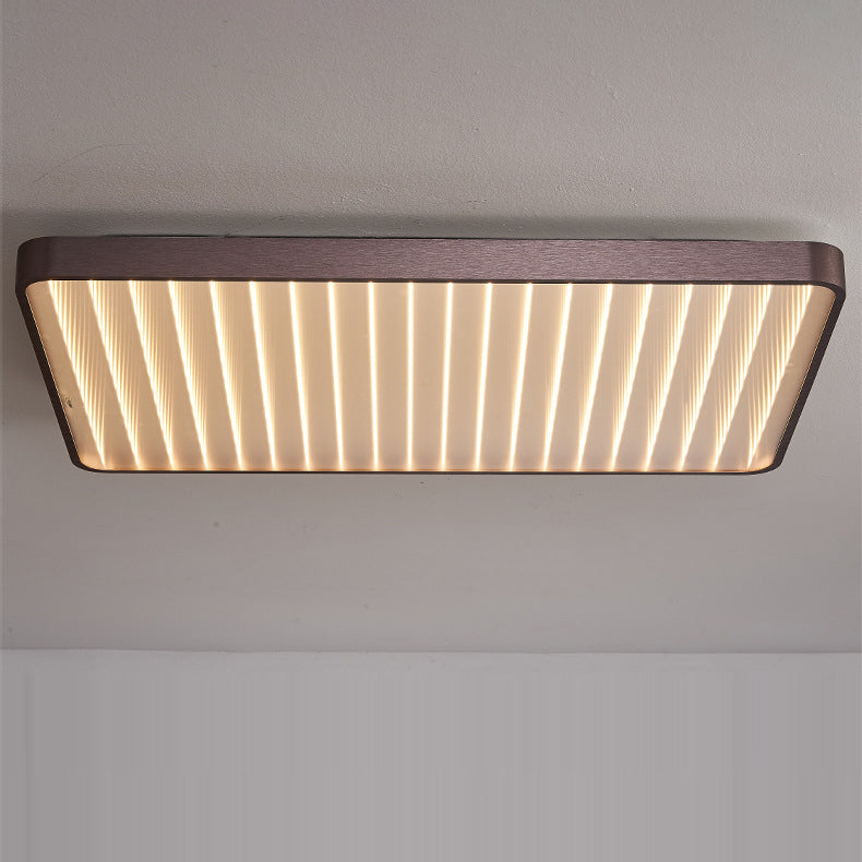 Contemporary Luxury Square Rectangle Wave Aluminum Acrylic LED Flush Mount Ceiling Light For Bedroom