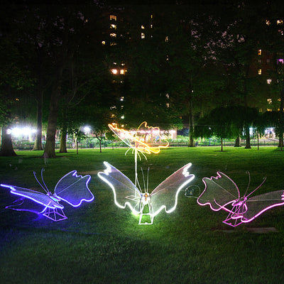 Modern Art Deco Waterproof Fiberglass Butterfly LED Landscape Lighting Outdoor Light For Garden