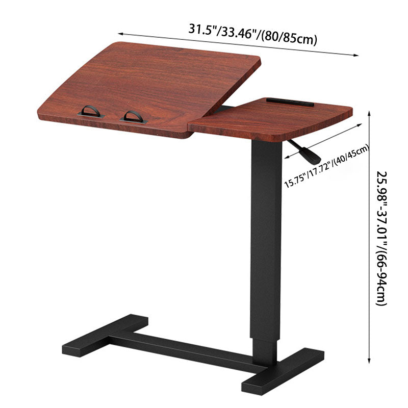 Modern Minimalist Rectangular Wood Metal End Table Foldable For Living Room