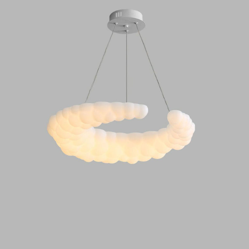 Plafonnier encastré à LED en forme de croissant blanc lait minimaliste nordique 