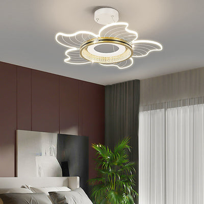 Contemporary Luxury Crystal Acrylic Flower Shade LED Pendant Light For Bedroom