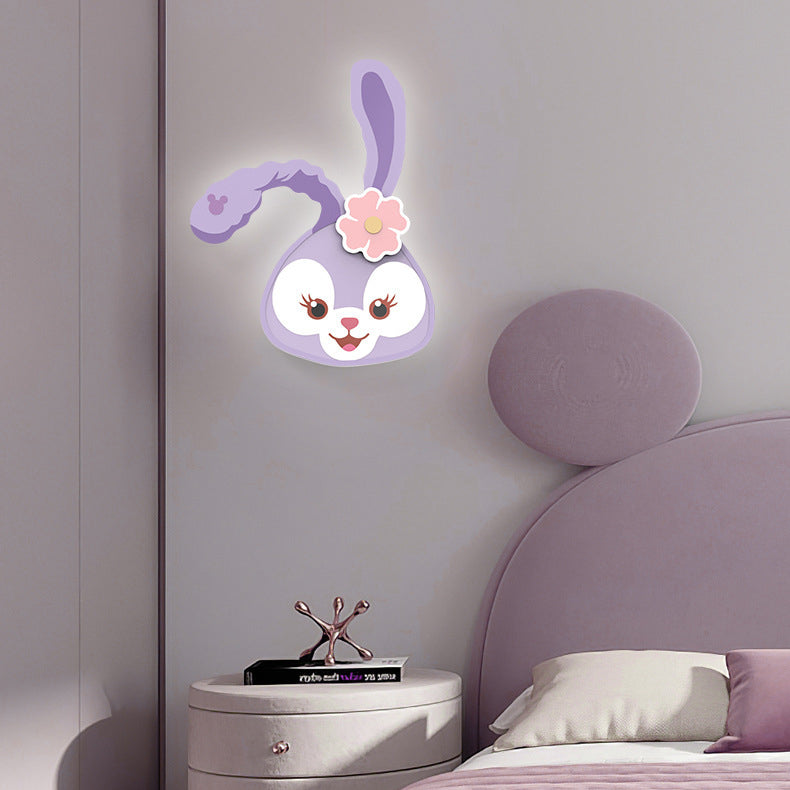 Contemporary Nordic Cartoon Rabbit Tiger Acrylic Design Iron LED Wall Sconce Lamp For Living Room