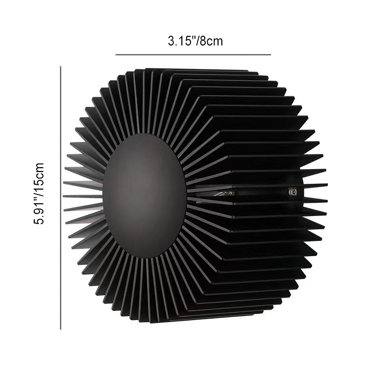 Modern Minimalist Aluminum Round Sun Flower Design LED Wall Sconce Lamp For Living Room