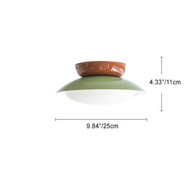 Zeitgenössische skandinavische Macaron geometrische Halbkreis Schatten LED Semi-Flush Mount Deckenleuchte für Wohnzimmer 