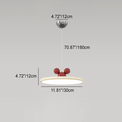 Modern Minimalist Disc Flying Saucer Mickey Hardware Aluminum LED Pendant Light For Living Room