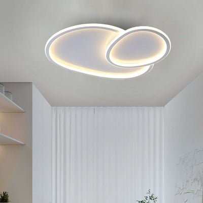 Modern Minimalist Irregular Overlapping Circles Acrylic Iron LED Flush Mount Ceiling Light For Bedroom