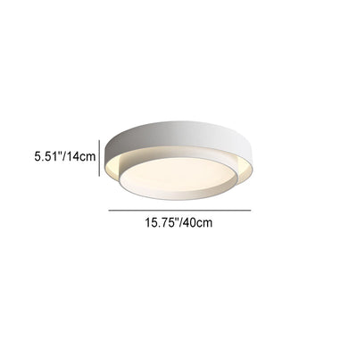 Contemporary Nordic Double Round Hardware LED Flush Mount Ceiling Light For Bedroom