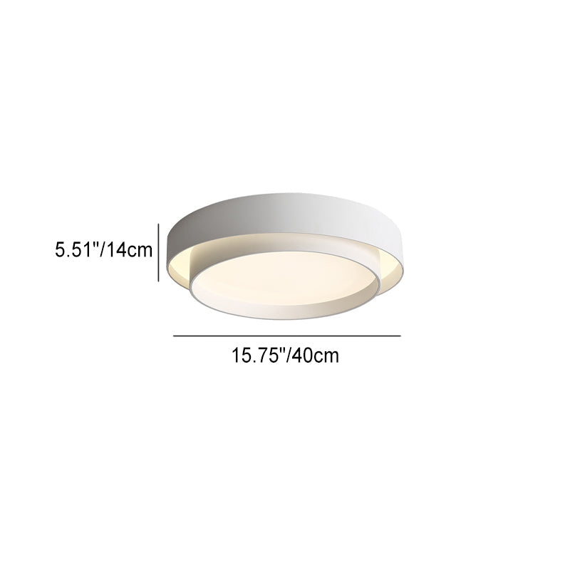 Contemporary Nordic Double Round Hardware LED Flush Mount Ceiling Light For Bedroom