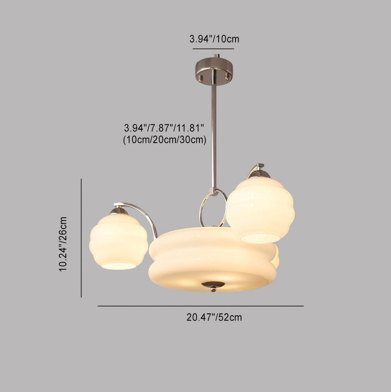 Modern Mid-Century Branch Curved Rod Round Orb Iron Glass 4/6/8 Light Chandelier For Living Room