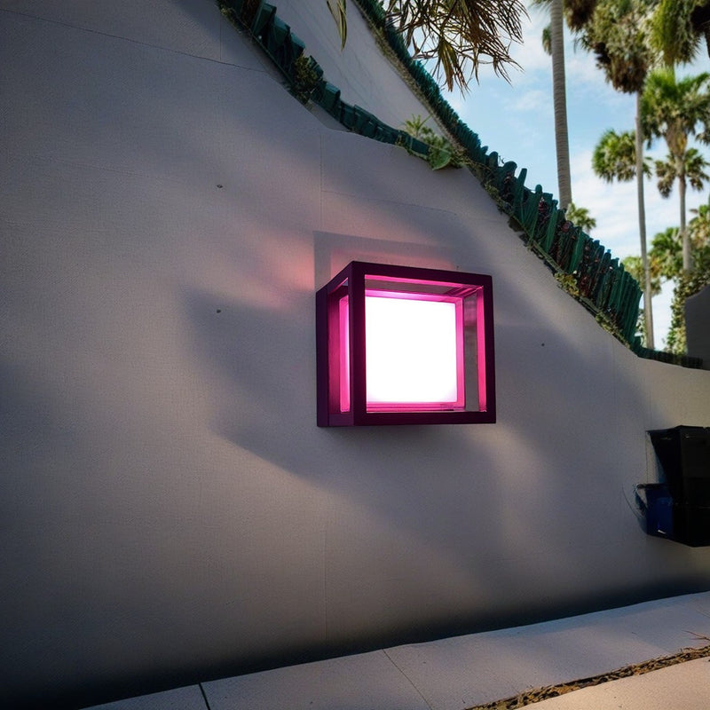 Modern Minimalist Waterproof Square Aluminum Acrylic LED Outdoor Wall Sconce Lamp For Garden