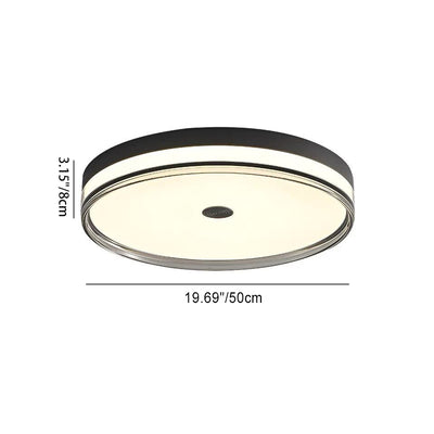 Modern Minimalist Round Metal Acrylic LED Flush Mount Ceiling Light For Bedroom