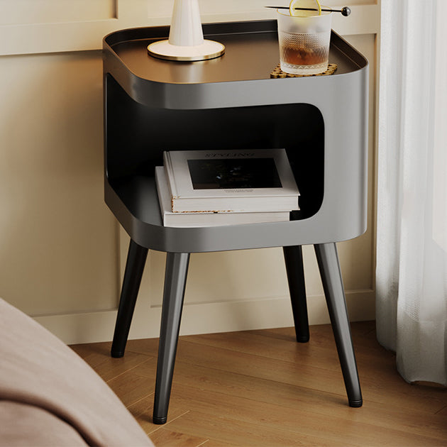 Contemporary Creative Square Carbon Steel End Table 1-Storage For Living Room